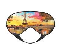 Masque doux pour les yeux imprimé Tour Eiffel Paris Bénéfique Lumière Sieste Nuit Voyage Camping Méditation Yoga