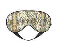 Masque doux pour les yeux Labyrinthe Treasure Map - Imprimé sur toute la surface - 96 % polyester, 4 % élasthanne