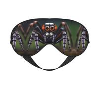 Masque doux pour les yeux motif araignées de la forêt tropicale, imprimé sur toute la surface, 96 % polyester, 4 % élasthanne