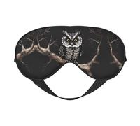 Masque doux pour les yeux motif hibou de fin de nuit, imprimé sur toute la surface, 96 % polyester, 4 % élasthanne