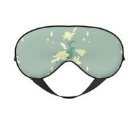 Masque doux pour les yeux motif lys blancs, imprimé sur toute la surface, 96 % polyester, 4 % élasthanne