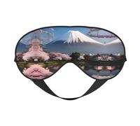 Masque doux pour les yeux Mt. Fuji au début du printemps, imprimé sur toute la surface, 96 % polyester, 4 % élasthanne
