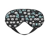 Masque doux pour les yeux noir et blanc, imprimé sur toute la surface, 96 % polyester, 4 % élasthanne