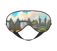 Masque doux pour les yeux Outside The Castle Gate, imprimé sur toute la surface, 96 % polyester, 4 % élasthanne