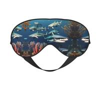 Masque doux pour les yeux Sharks Under The Sea, imprimé sur toute la surface, 96 % polyester, 4 % élasthanne