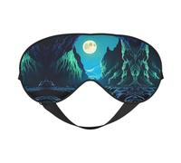 Masque doux pour les yeux Water Moon Cave, imprimé sur toute la surface, 96 % polyester, 4 % élasthanne