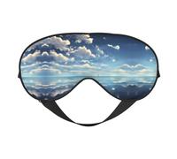 Masque doux pour les yeux White Clouds Over The Sea, imprimé sur toute la surface, 96 % polyester, 4 % élasthanne