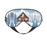 Masque doux pour les yeux Winter Fawn, imprimé sur toute la surface, 96 % polyester, 4 % élasthanne