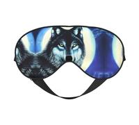 Masque doux pour les yeux Wolf Under Moon, imprimé sur toute la surface, 96 % polyester, 4 % élasthanne