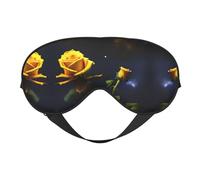 Masque doux pour les yeux Yellow Roses Nuit étoilée, imprimé sur toute la surface, 96 % polyester, 4 % élasthanne