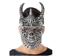 Masque Halloween Démon Squelette Gris (20 X 33 cm) Blanc G