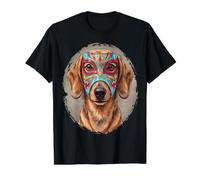 Masque drôle Teckel Lucha Libre Mexicain T-Shirt Graphique avec Valeur, Homme, Noir, M