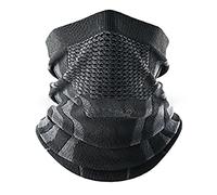 Masque écharpe pour Tube Cervical, Protecteur de Cou épais, Tissu en Polyester, Demi-visage Portable, Coupe-vent et Chaud pour L'équitation en Plein Air, Masque de Cou Réutilisable(Gris-noir)