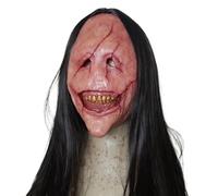 Masque effrayant - 240 g - Couvre-tête de démon effrayant en latex réaliste avec dents et yeux | Costume de costumade d'horreur pour maisons hantées, spectacles de scène, festivals, fêtes de rue, Ev