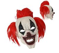 Masque effrayant d'Halloween | Perruque de clown rouge - Accessoire photo pour, farce, vacances, carnaval, spectacles, jeu de film, événement, robe de Noël