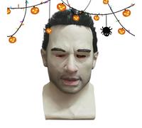 Masque effrayant - Masque d'Halloween effrayant - Couvre-chef d'horreur - Latex fait du vieil - Couvre-tête pour cosplay - Coiffure d'Halloween - Véritable perruque d'horreur humaine