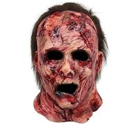 Masque effrayant Masque en latex réaliste avec des cicatrices sanglantes 10x11x11.8 Halloween Horror Twisted Face effrayant avec des trous de ventilation pour une farce de fête cosplay d'Hallowee