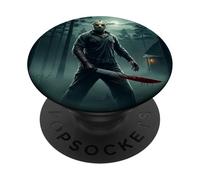 Masque Effrayant pour téléphone - Support de Film d'horreur Amusant pour Halloween PopSockets PopGrip Adhésif