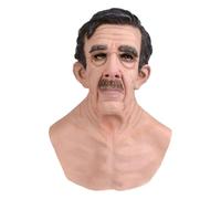 Masque effrayant pour vieil homme - Latex - Masque intégral d'Halloween réaliste | Longue durée pour cosplay de vieil homme, accessoire de costume pour fête, horreur hantée, tour, utilisation pour