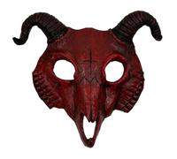 Masque Effrayant PU Devil Horns Half Face Halloween Mask Evil Halloween Decorations for Cosplay Costume Effrayant Les Cornes de Diable Demi-Visage décorations.