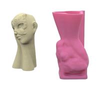 Masque élégant pour fille - Pots de fleurs en silicone robuste - Moulures - Accessoire pour les amateurs d'art de la résine à usage domestique