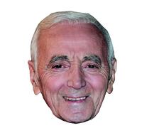 IMPRESSION DIRECT Masque en carton 2D Charles AZNAVOUR - Chanteur - Taille A4 Multicolors