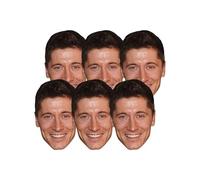 Masque en carton Paquet de 6 visages Footballeur Robert Lewandowski