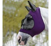 Masque en maille tricotée extensible anti-mouches, masque respirant anti-moustiques, masque anti-vers pour chevaux, équipement d'équitation et d'équitation noir,Violet,bleu,gris,roseÉtoffe