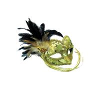 Masque En Or Tressé Avec Plumes Pour Bal Masqué Costume Fantaisie