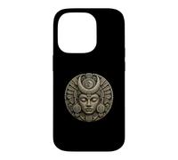 Masque en Pierre Serpent à Plumes Maya Antique Temple Art Relique Coque pour iPhone 14 Pro