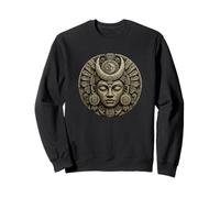 Masque en Pierre Serpent à Plumes Maya Antique Temple Art Relique Sweatshirt