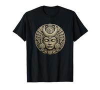Masque en Pierre Serpent à Plumes Maya Antique Temple Art Relique T-Shirt