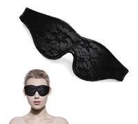 Masque en satin pour les yeux, couverture de sommeil en soie douce et confortable pour cadeau de Saint-Valentin, bandeau de sommeil pour adultes, jeu de rôle, voyage, bureau (noir)