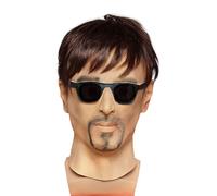 Masque en silicone réaliste pour jeune homme, visage humain avec cheveux, accessoires de cosplay en latex doux, couverture de visage en latex pour Halloween