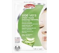 Masque en tissu à l'Aloe Vera Schaebens - Booste la régéneration - stimule le renouvellement des cellules, hydrate intensément. A base d'aloe vera, d'acide hyaluronique et de Selaginelle.