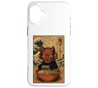 Masque Epic Demon oni pour Chat Gamer Ramen Ukiyoe Kawaii Japonais Coque pour iPhone 16 Plus