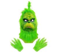 Masque et gants Grinch Monstre Vert Décoration de Noël Cosplay