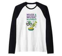 Masque et Musique Madness Mardi Gras Celebration Design Manche Raglan