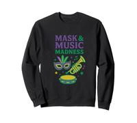Masque et Musique Madness Mardi Gras Celebration Design Sweatshirt