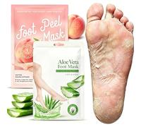 Masque Exfoliant Pedi-Peeling, Chaussettes Exfoliantes pour Peaux Sèches, Gommage Callus Soin Peau Morte, Hydratant et nourrissant, Beauté des Pieds, Facile et Rapide(Aloe Vera + Pêche）