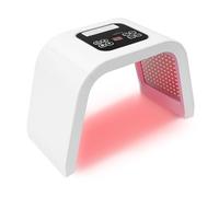 Masque facial à LED 7 couleurs, machine de thérapie de la lumière avec lunettes de protection, masque facial pour salons de beauté, usage domestique, réglage du temps de 5 à 60 min, blanc