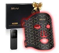 Masque facial à LED pour thérapie par la lumière rouge - Traitement facial à 7 couleurs avec technologie infrarouge pour la réparation de la peau, anti-âge et soulagement de l'acné - Masque de
