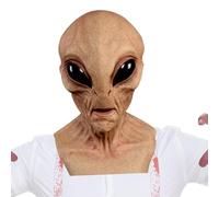 Masque facial alien - Construction réaliste en latex - Masque intégral respirant - Masque de costume d'horreur - Pour fêtes costumées d'Halloween, spectacles de danse, cosplay carnaval