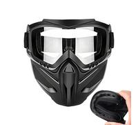 Masque facial anti-buée - 2 en 1 coupe-vent avec lunettes de protection amovibles - Masque de protection complet réglable - Protection résistante aux chocs pour le ski, la transpiration, le cyclisme