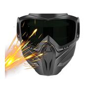 Masque facial anti-buée - 2 en 1 coupe-vent avec lunettes de protection amovibles - Masque de protection complet réglable - Protection résistante aux chocs pour le ski, la transpiration, le cyclisme