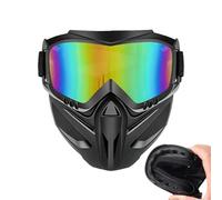Masque facial anti-buée - 2 en 1 coupe-vent avec lunettes de protection amovibles - Masque de protection complet réglable - Protection résistante aux chocs pour le ski, la transpiration, le cyclisme