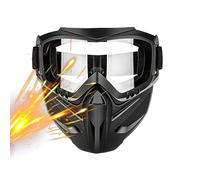 Masque Facial Anti-Buée Moto,avec Lunettes Amovibles Et Écran De Protection Extérieur Coupe-Vent - Couvre-Visage intégral 2 en 1 Ajustable | pour Homme, Ski, Soudure, extérieur, Cyclisme, Travail,