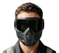 Masque Facial Anti-Buée Moto | Écran facial coupe-vent avec lunettes amovibles,Couvre-visage intégral 2 en 1 ajustable | Pour Ski, Soudure, Vélo, Travail Et