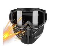 Masque Facial Anti-Buée Moto | Écran Facial Coupe-Vent avec Lunettes Amovibles | Couvre-Visage intégral 2 en 1 Ajustable,pour Homme, Ski, Soudure, extérieur, Cyclisme, Travail,