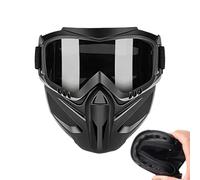 Masque Facial Anti-Buée Moto - Protecteur Coupe-Vent avec Lunettes Amovibles Incluses,Couvre-Visage intégral 2 en 1 Ajustable,pour Hommes Ski, Vélo Extérieur, Travail Et Jardinage